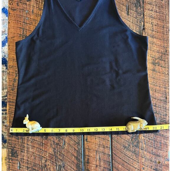 Eileen Fisher Womens V-Neck Black Viscose Tank Top Shell Size Petite Large - Picture 7 of 11